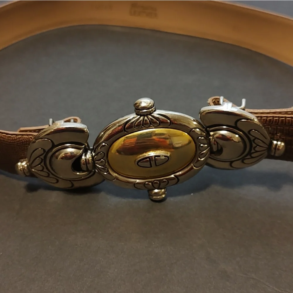 Genuine leather snakeskin pattern light brown fashion belt buckle belt